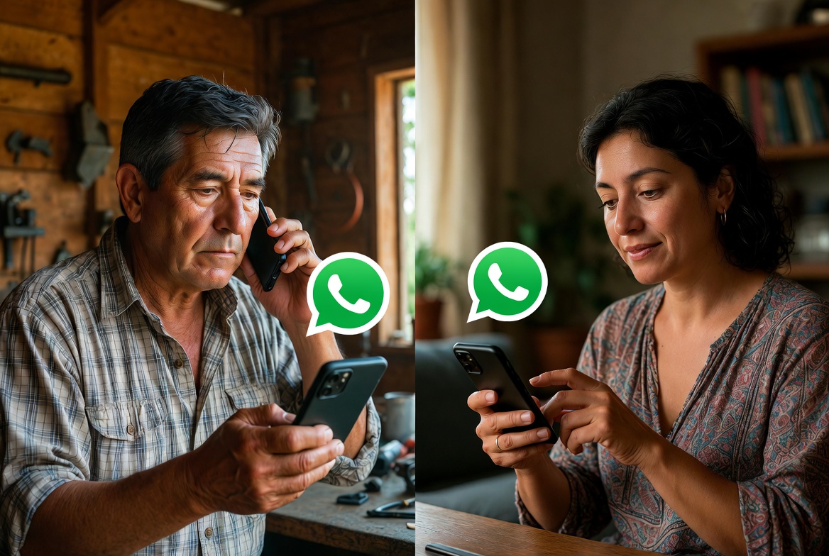 Estudiantes en comunidad aprendiendo a través de conversaciones educativas por WhatsApp con La Teacher